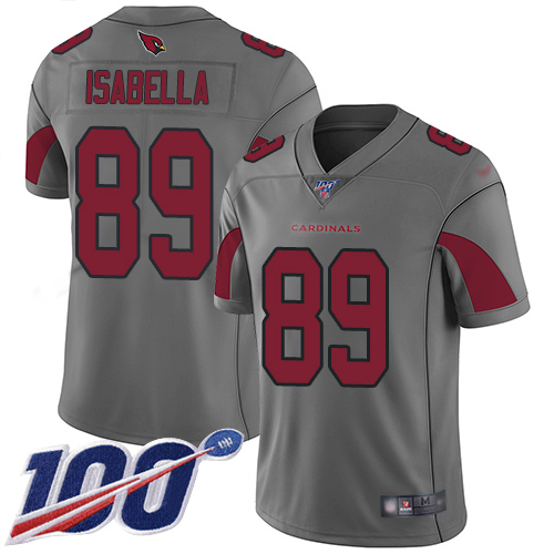 Arizona Cardinals Limited Silver Men Andy Isabella Jersey NFL Football #89 100th Season Inverted Legend->women nfl jersey->Women Jersey